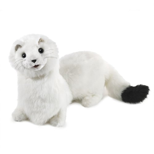 Folkmanis Ermine Hand Puppet, White, Black
