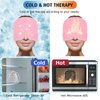 Headache Relief Hat for Migraine, Headache Migraine Relief Cap for Tension Headache Migraine Relief, One Size Fits All Headache Cap with Reusable Ice Gel Pack for Puffy Eyes, Stress Relief (Pink)