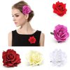 KXJHY Rose Hair Clip Flower Hairpin Rose Brooch Floral Clips, 4Pcs Fabric Rose Flowers Hair Clips Mexican Hair Flowers Pin up Headpieces for Woman Girl Wedding Party Mother's Day (Pink)