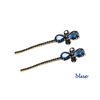 2PCS Women Lady Vintage Imitation Crystal Rhinestone Alloy Barrettes Side Clip Hairpin Hair Clip Bobby Pins Hair Accessories for Wedding Bridal (Blue)