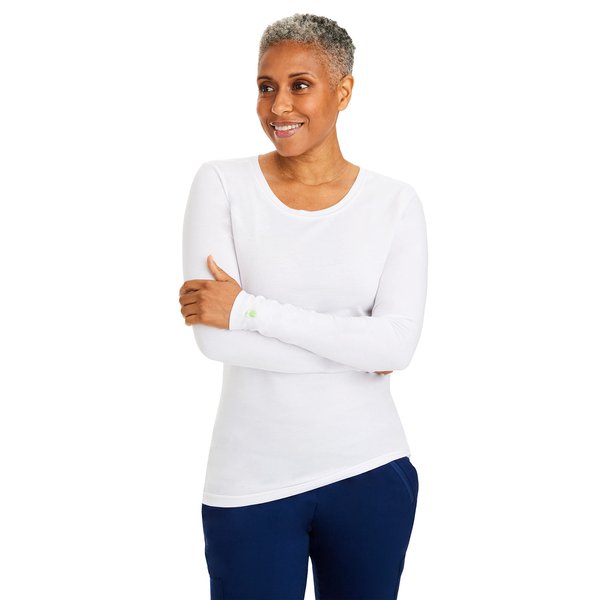 healing hands Under Scrubs for Women Long Sleeve Knits Women’s Medical Scrub Tee 5047 Melissa Underscrubs White L