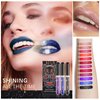 XINGXYUEL 3PCS Matte Glitter Lipstick Shimmer Lip Gloss Set Lip Stain Nude Pink Liquid Lipstick Long Lasting Waterproof Diamond Sparkly Lip Stick Kit for Christmas Halloween Goth Lip Makeup Gift-Set A