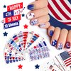 JERCLITY 14 Sheets Independence Day Nail Polish Strips 4th of July Nail Wraps for Women Patriotic American Flag Nail Strips Self-Adhesive Nail Stickers with Nail File for Memorial Day（4th of July-1）