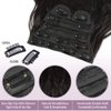 Fashion Line Clip in Hair Extensions for Women 6PCS Thick Full Head Natural Black Wavy Clip in Extensions Synthetic Long Double Weft Hair Hairpieces 20 inch (220Gram,Black Brown)