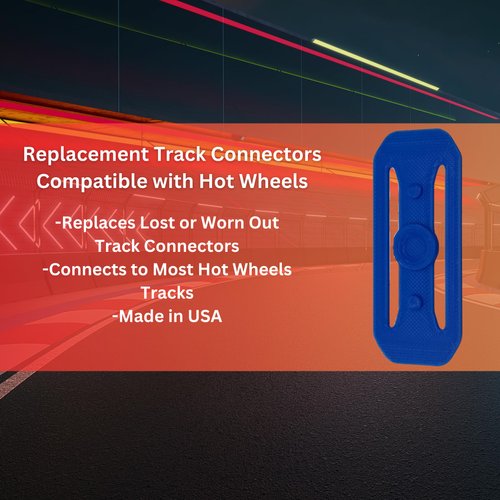 Race Track Connectors Compatible with Hot Wheels Tracks | 10 Pack Racetrack Connector Replacements | Made in USA (10 Pack, Blue)