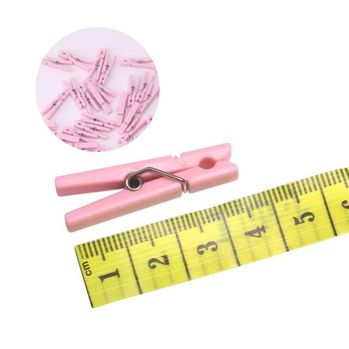 Tayarana 120 Pieces Mini Plastic Clothepins for Baby Shower Party Favors Decorations Supplies (Pink)