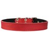 Genuine Leather Dog Collar, Cotton Padded, 1" Wide. (Neck Circumference: 15"-18.5", Red)