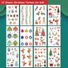 Hohamn Christmas Temporary Tattoos for Kids, 12 Sheets Christmas Fake Tattoos for Boys Girls Xmas Party Supplies Favors Gifts