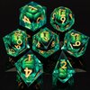 KERWELLSI Float Beholder's Dragon Eye Dice, 7Pcs Liquid Core DND Dice Set D&D, Dungeons and Dragons Sharp Edge Resin Dice with Gift Box, Polyhedral Role Playing RPG D and D Dice D20 D12 D10 D8 D6 D4