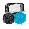 Luxebath Loofah Bath Sponge Exfoliating Body Scrubber Pack for Use in Shower with Portable Travel Carrying Case