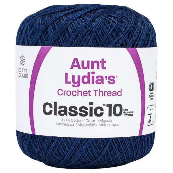 Coats Crochet Classic Crochet Thread, 10, Navy, 1050 Foot