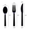Party Essentials Hard Plastic Cutlery Combo Pack Available in 15 Colors, Black, 68 Place Settings