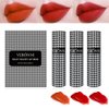 VERONNI Velvet Lip Mud Gloss Set,Matte Lipstick Multi-Purpose Long Lasting Lipgloss Set, Non-Sticky Gloss Smooth Pack Of 3 Lip Gloss Blush Makeup Set For Lips And Face (Set A)
