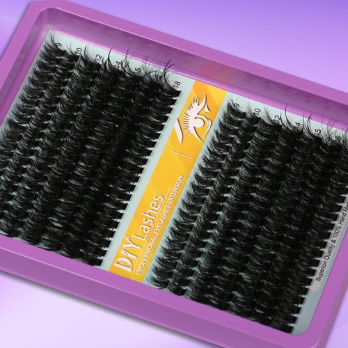 C curl Lash Clusters Lash Extensions 280 Pcs Individual eyelash clusters 80D Cluster Lashes Soft Natural for Makeup at Home - DIY Eye lash Extensions 9-18 mm Mix Fluffy Wispy Lash Clusters