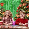5 Pack Green Fringe Backdrop 3.2ft x 8.2ft Foil Curtain Tinsel Foil Fringe Curtains Backdrop Tinsel Backdrop Streamers for Birthday Curtain Party Decoration Wedding Christmas Decoration (Green)