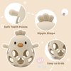 Baby High Chair Suction Toys Teething Chew - Baby Table Toys, Baby Teething Toys Silicone Teethers, Food Grade Silicon for 6 12 18 Months (Rosepink Beige)