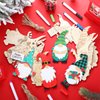 Macarrie 48 Pcs Christmas Wood Gnome Cutouts Blank Unfinished Wooden Gnome Hanging Ornaments Elf Paintable Christmas Ornaments with Rope for DIY Craft Painting Home Decor