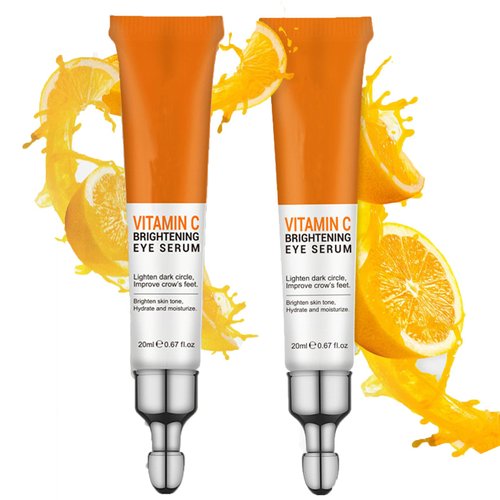Vitamin C Eye Cream for Dark Circles, Fine Lines Puffiness Crow's Feet Eye Bags Under Eyes Treatment for Women & Men, Advanced Anti-Aging Super C Eye Serum With Hyaluronic Acid 1.34 oz (2)