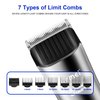 KEMEI Silver Hair Clippers for Men，Cordless Clipper Professional Barber Clippers，USB Rechargeable Wireless Haircut Clippers km-2481