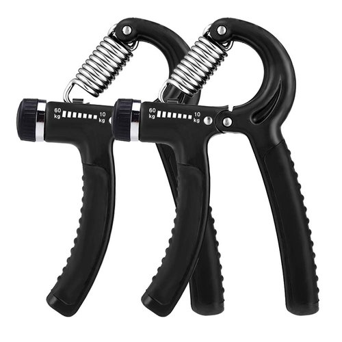 YESIMET 2 Pack Hand Grip Strengthener, Forearm Exerciser, Hand Grip Adjustable Resistance 22-132Lbs (10-60kg), Strength Trainer, Hand Squeezer, Forearm Grip Workout for Athletes Pianist (Black)