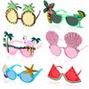 6 Pairs Novelty Party Sunglasses, Funny Luau Party Sunglasses Hawaiian Tropical Glasses Beach Themed Party Supplies Decoration