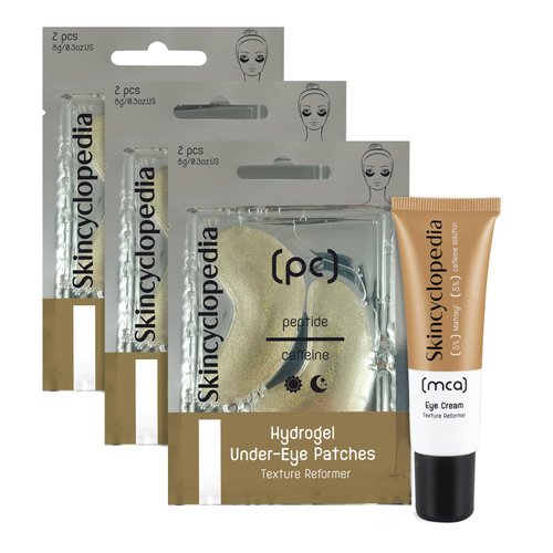 kincyclopedia Under Eye Treatment Set, Caffeine & Matrixyl 3000 Pro Eye Cream, Hydrogel Eye Patches for Dark Circles, Under Eye Solution for Wrinkles, Dark Spots & Texture Repair (4)
