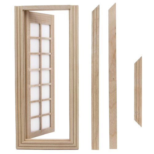 AUEAR, 1:12 Dollhouse Miniature Furniture Unpaint Wooden Doors for DIY Scene Doll Home Furniture Craft (14 Panel)
