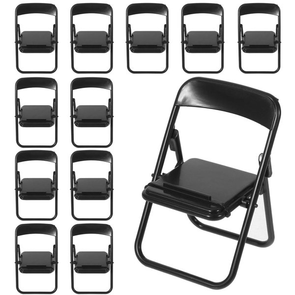 STOBOK 12pcs Mini Folding Chair Cell Phone Stand Holder Doll House Folding Chair Models Folding Chair Cradle for Desk