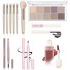 All in One Makeup Kit - Makeup Set for Women, Girls & Teens, Include 10 Colors Eyeshadow Palette, Lip Gloss, Eyebrow & Eyeliner Pencil, Waterproof Mascara, 6 Pcs Makeup Brushes (Morandi Cement)