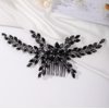 Missgrace Women Handmade Gothic Black Full Rhinestones Side Hair Comb Prom Party Special Occasion Punk Headpiece Black Women Rhinestones Hair Accessories for Women Gilrs (Black 4)