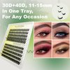 KLOFFING Lash Extension Kit DIY 200pcs Clusters Individual Lashes Kit 30D 40D