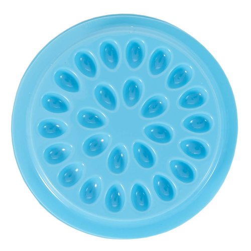 100 PCS Disposable Plastic Glue Pallet Pad for Eyelash Extensions Blue Flower Shaped Lashes Gasket Adhesive Pigment Holder Base for Nail Art or Tattoo Ink