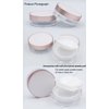 AKOAK Capacity 15ml(0.5 oz) No Leaks Empty Reusable Plastic Loose Powder Compact Container DIY Makeup Powder Case with Sponge Powder Puff, Elasticated Net Sifter and Threaded Screw Lid (White)