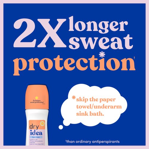 Dry Idea Roll-On Deodorant & Antiperspirant | 2X Longer Sweat Protection | 72-Hour Odor Protection | Gentle on Skin | Fresh Linen Scent, 3.25 oz. (6 count)