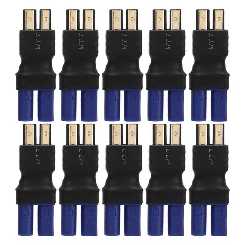 Oumefar 10Pcs RC Female to Male Adapter, RC Adapter, EC5 to for Traxxas Adapter Rubber Plastic Copper Accurate Safe Light EC5 to Male Adapter for RC Car Aircraft Boat