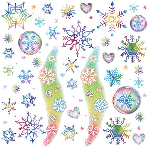 ZZXLLRO 12 Sheets Snowflakes Temporary Tattoos, Winter Blue White Tattoo, Frozen Glitter Tattoos ...