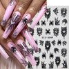 Spider Nail Stickers for Nail Art 8 Sheets Halloween Nail Art Stickers 3D Self-Adhesive Black White Spider Web Design Halloween Nail Charms Goth Nail Art Decorations for Women DIY Salon Nail Supplies