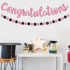 BEISHIDA Pink Congratulations Banner(NO-DIY),2024 Graduation Banners, Grad Congrats Class of 2024 Party Supplies,Garland for Congratulation Graduation,Wedding,Retirement Party Decor