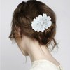 6 Pcs Flower Hair Clips Crystal Hair Barrettes White Floral Hair Clip Rhinestone Orchid Hair Clip Bridal Wedding Accessories for Women Girls (White)