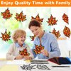 104 Pieces Fall Suncatcher Craft Autumn Leaf DIY Stained Glass Paper Kits Thanksgiving Decorations for Kids Classroom Activities Autumn Party Art