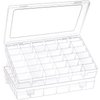2 Pack 36 Grids Clear Plastic Organizer Box with Adjustable Dividers, Small Craft Organizers and Storage, Compartment Container for Bead, Nail, Jewelry, Art, DIY Crafts, Fishing Tackle, Small Items