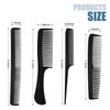 4 Pack Combs for Women and Men, Rat Tail Comb, Hair Combs, Fine and Wide Tooth Comb Set for Styling, All Hair Types (Black)