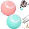 Power Ball 2.0 Cat Toy, Interactive Cat Smart Ball Toy 2.0, Automatic Power Rolling Ball, Automatic Moving Rolling Ball for Indoor Cats, Smart Pet Toy Ball with USB Charging (Pink & Blue)