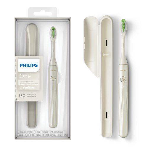 Philips Sonicare One by Sonicare Rechargeable Toothbrush, Snow, HY1200/27