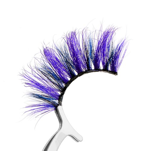 FOXSCOS 25mm Colored Eyelashes,Halloween 3D Mink Lashes with Color,Beautiful Natural Wispy Colorful False Eyelashes 1 Pair for Christmas New Year Party Ball Cosplay（Blue-purple-black 3 colors）