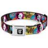 Buckle-Down Dog Collar Seatbelt Buckle Cruella de Vil Cruell World and Round Badge Icons Collage 1.5" Wide - Fits 13-17" Neck - Small, DC-SB-DYAPA-WDY751-1.5-S