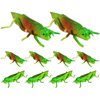 Toyvian 10 Pcs Green Grasshopper Toy Simulation Prank Toy for Kids Halloween Party Favors