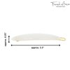 French Amie Narrow Oblong Small 2.5" Cellulose Handmade Set of 2 Side Slide-in Barrette Clip Strong Hold No Slip Grip Women Hair Accessories, Made in France (Natural White)