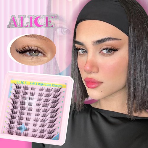 ALICE Natural Lash Clusters DIY Lash Extensions Eyelash Extensions Wispy 3D Cat Eye Eyelash Clusters Left & Right C Curl Individual Lashes