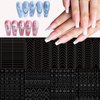French Manicure Strip Stickers Self-Adhesive French Tip Nail Guides, Moon Star Flower Shaped V-Shaped Nail Art Decoration Stencil Tools for Women Acrylic Nail Edge Auxiliary 8 Sheets